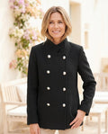 Her Curve Wardrobe - Zamor | Double-Breasted Wool-Look Coat in Black