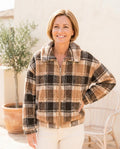 Her Curve Wardrobe - Zazan | Checked Lined Jacket