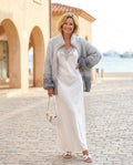 Her Curve Wardrobe - Sosim | Sequinned Chunky-Knit Cardigan in Blue